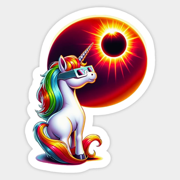 Unicorn Total Solar Eclipse Shirt, Eclipse Youth Shirt, Solar Eclipse 2024, Unicorn Shirt Kids, Cute Unicorn Tee, Gift for Girl Sticker by HoosierDaddy